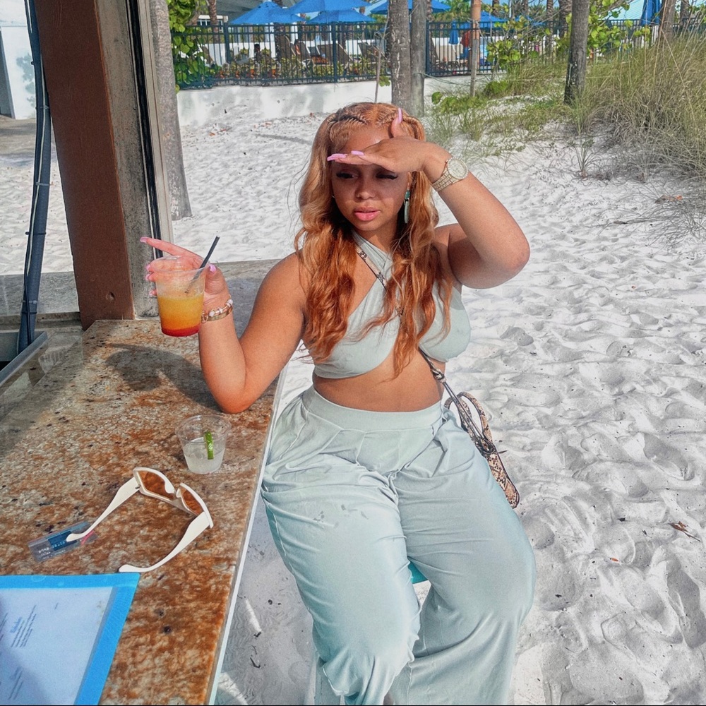 Olive green 2 piece vacation set